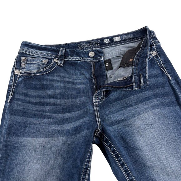 Miss Me Mid Rise Curvy Boot Jeans Womens Size 34 Stretch Denim - Picture 2 of 11